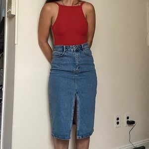 Denim Midi Skirt
